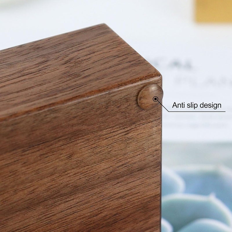 Buqoo Wooden Sticky Note Holder, Self-Stick Note Holder Memo Holder Paper Dispenser Organizer Sticky Notes Cube Holder for School Office Home Desk (3.9 x 3.8 x 1.3 Inches) - Image 4